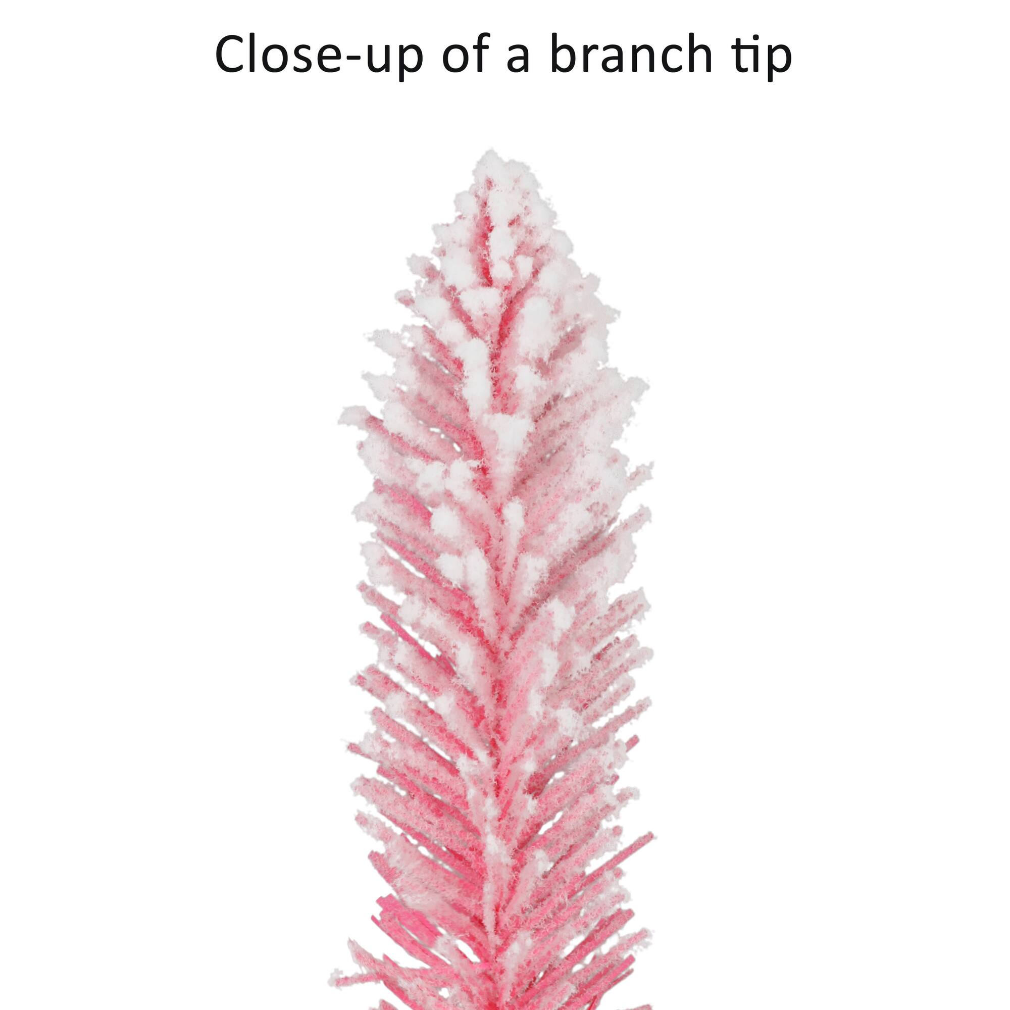7ft. Pre-Lit Flocked Artificial Alpine Pencil Tree